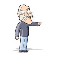 cartoon furious old man N9
