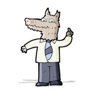cartoon business wolf with idea N2
