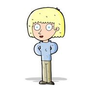 cartoon staring woman N19