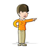 cartoon woman pointing finger of blame N5