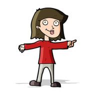 cartoon happy woman pointing N30