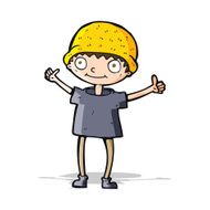 cartoon boy with positive attitude N11