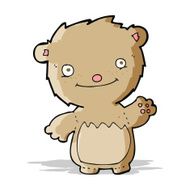 cartoon waving teddy bear N26