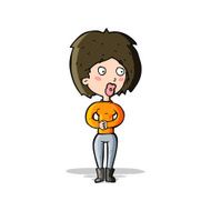 cartoon surprised woman N112