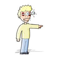 cartoon man with popping out eyes N14