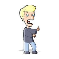 cartoon terrified man N142