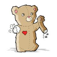 cartoon teddy bear with torn arm N2