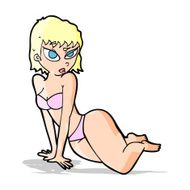 cartoon sexy woman in underwear N8
