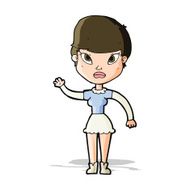 Cartoon Woman Waving N159