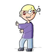 cartoon boy with popping out eyes N5