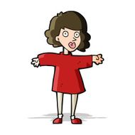 cartoon nervous woman N19
