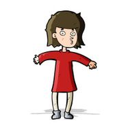 cartoon nervous woman N20