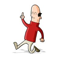 cartoon bald man with idea N12