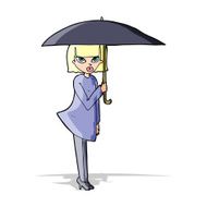 cartoon woman with umbrella N6
