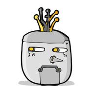 cartoon robot head N39
