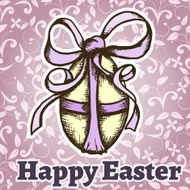 easter retro hand drawn design card N3