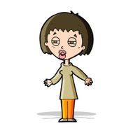 cartoon tired woman N14