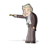 cartoon man trembling with key unlocking N5