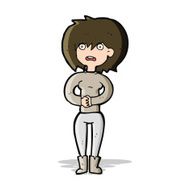 cartoon worried woman N39