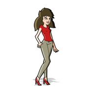cartoon pretty woman N136