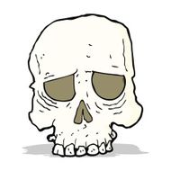 cartoon spooky skull N87