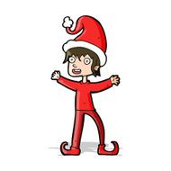 cartoon excited christmas elf N5