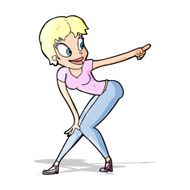 cartoon pretty woman pointing N18