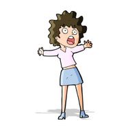 cartoon frightened woman N15