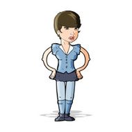 cartoon woman with hands on hips N101
