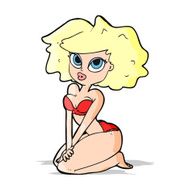 cartoon woman wearing bikini N3