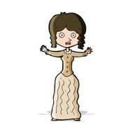 cartoon worried victorian woman N5