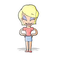 cartoon woman with hands on hips N102