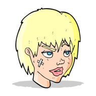 cartoon woman with plaster on face N8