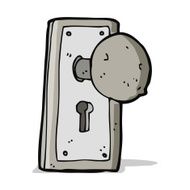 cartoon old door knob N3