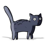 cartoon frightened cat N11