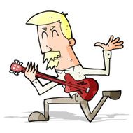 cartoon man playing electric guitar N8