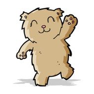 cartoon waving teddy bear N28