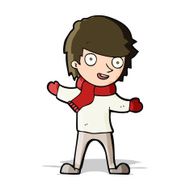 cartoon boy in winter clothes N5