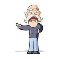 cartoon angry old man N77