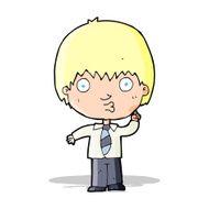cartoon school boy answering question N23