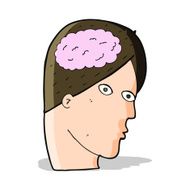 cartoon head with brain symbol N19