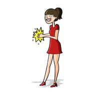 Cartoon Woman Clapping Hands N6