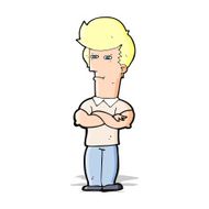 cartoon man with folded arms N15