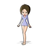 cartoon woman in short dress N5