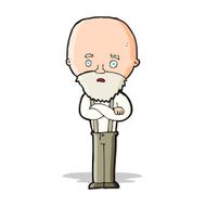 cartoon worried old man N10