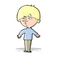 cartoon suspicious man looking over shoulder N5