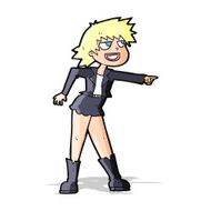 cartoon woman pointing N106