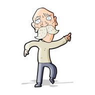 cartoon sad old man pointing N5