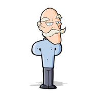 cartoon old man with mustache N12