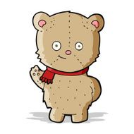cartoon waving teddy bear N30
